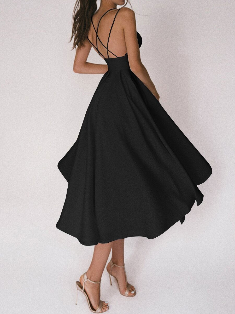 WW | Elegantes Midi-Kleid mit Trägern für Damen