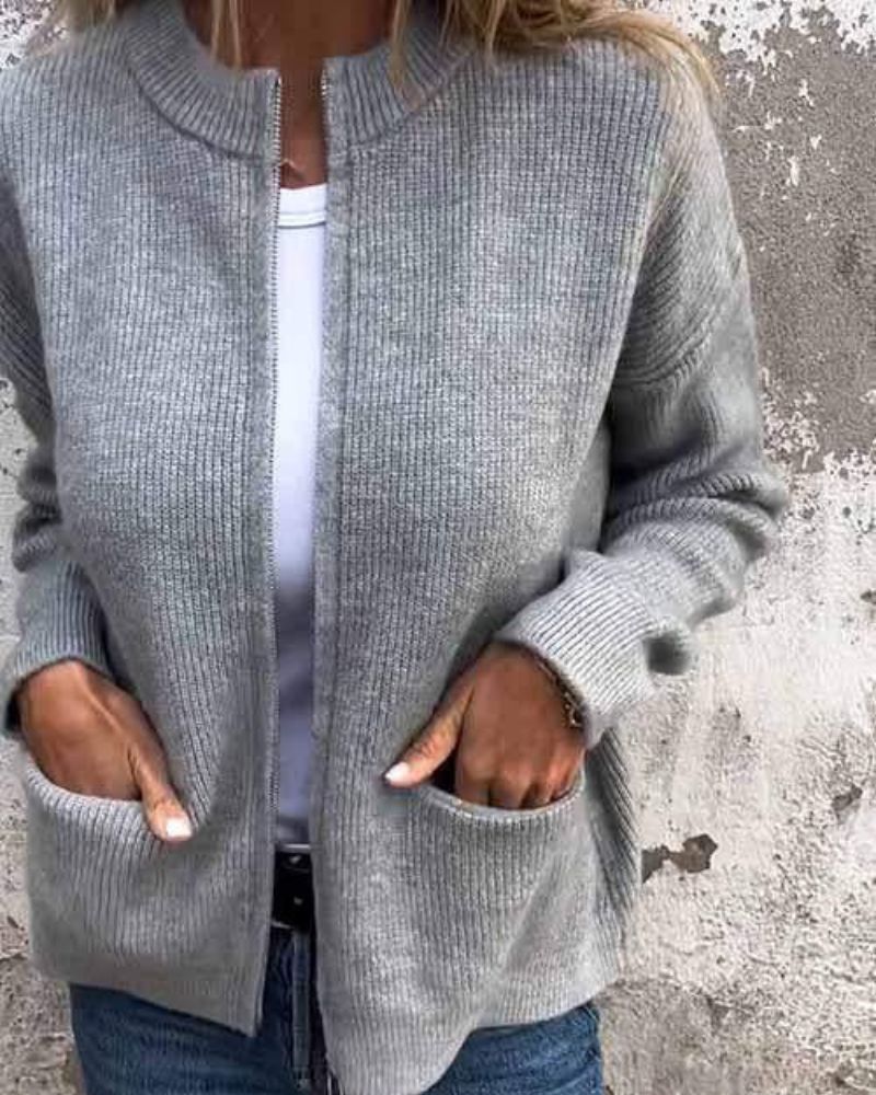 WW | Cardigan with Zipper and Pockets