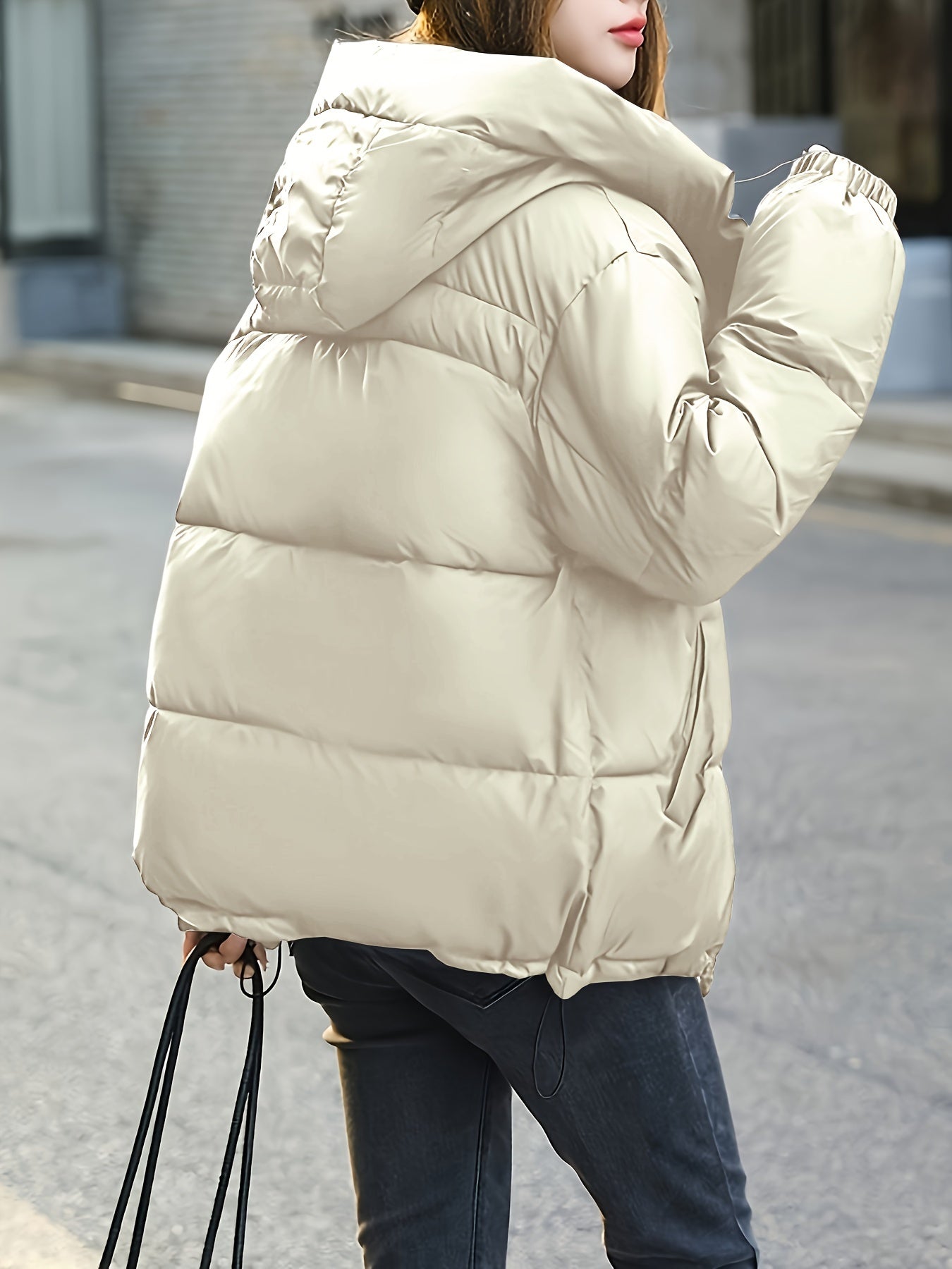 WW | kurze warme Pufferjacke mit Kapuze für Damen - Perfekt für Outdoor-Aktivitäten