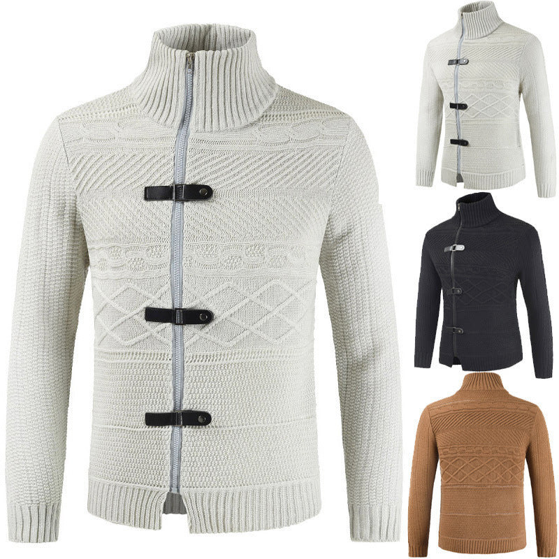 WW | Rollkragenpullover mit stylischem Reißverschluss und Knopfverschluss