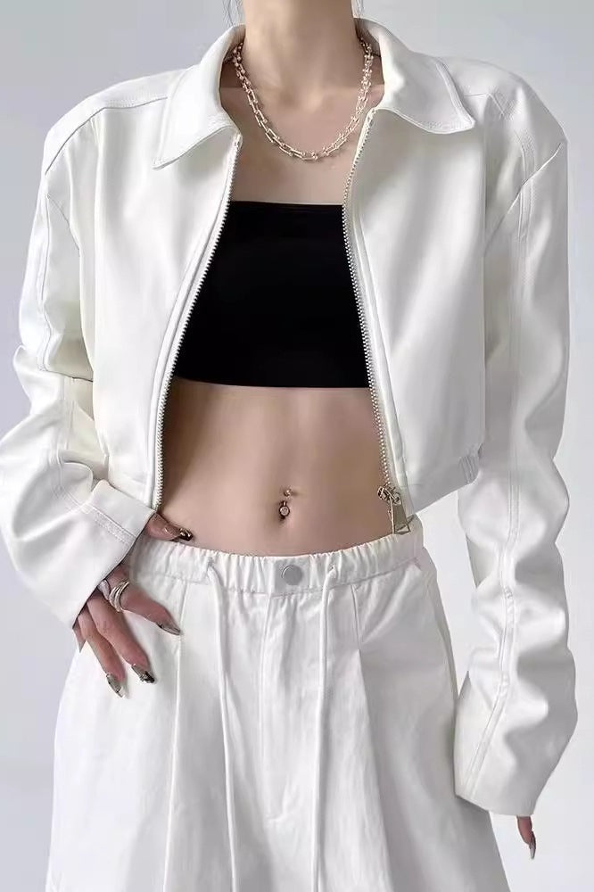 WW | Down Collar Biker Short Jacket