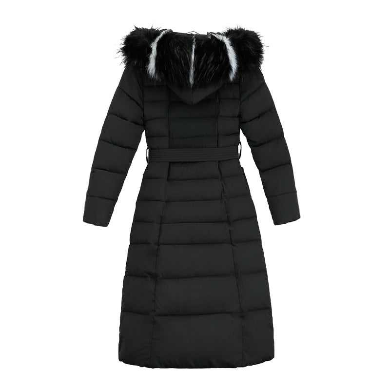 WW | Women's Long Quilted Winter Parka with Hood and Belt