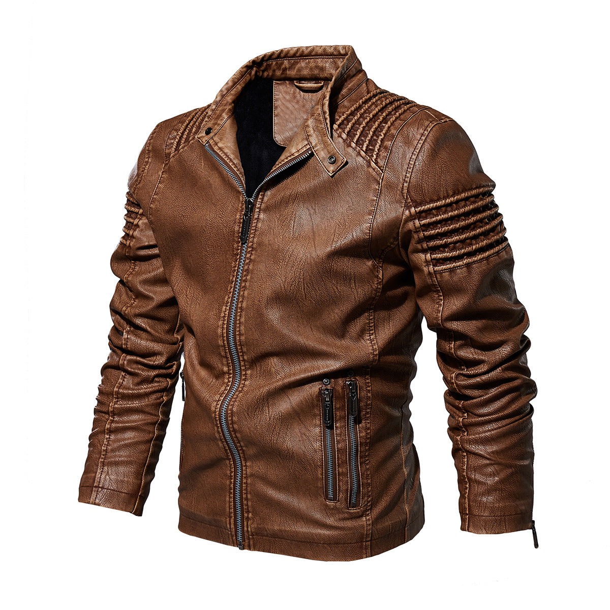 WW | Herren Lederjacke mit Reißverschluss