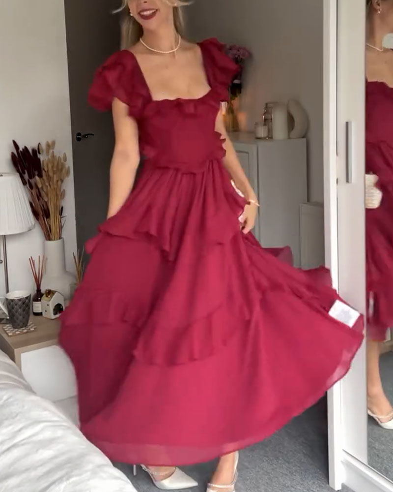 Backless square-neck dress