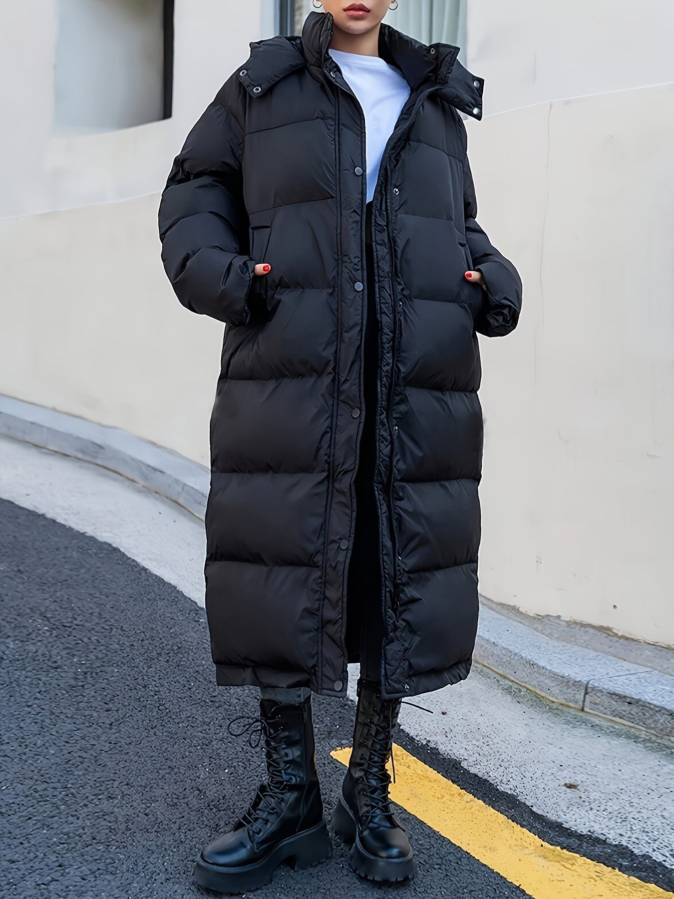 WW | Lange Fleece Puffer Winterjacke für Frauen - Ideal für Winter