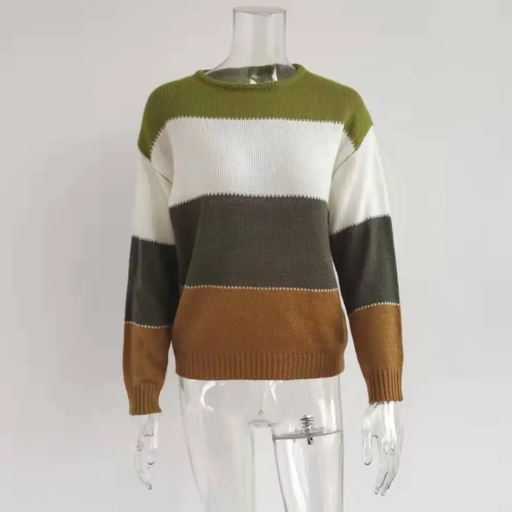 WW | Farbblock-Pullover, bequemer Pullover
