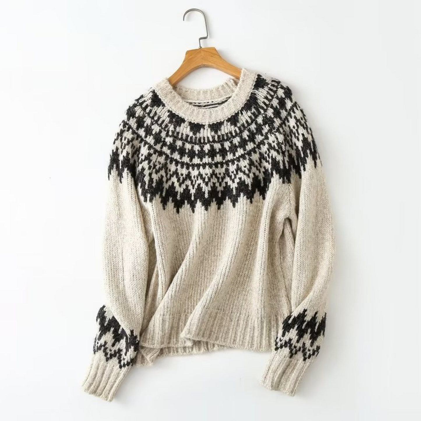 WW | Geometrischer Jacquard Pullover für Einzigartigen Stil