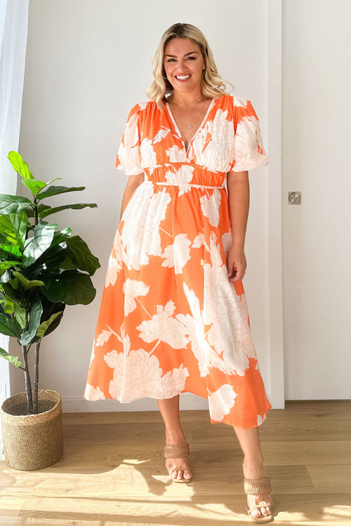 WW | Real Love Print Puff Sleeve Maxi Dress