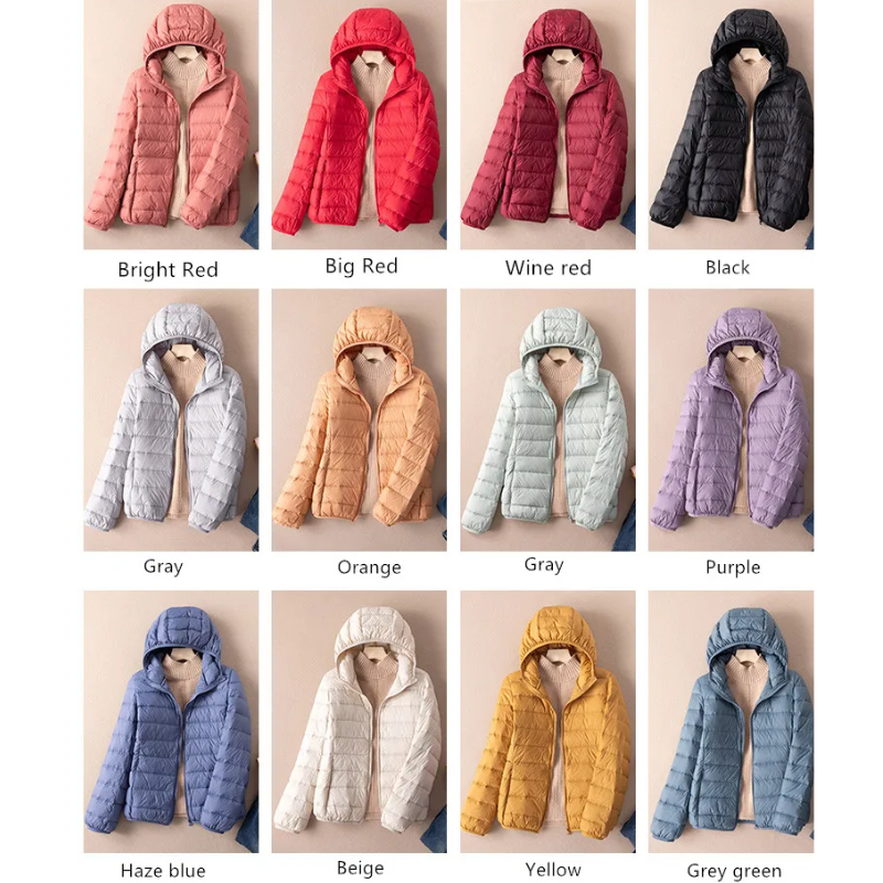 WW | Quilted Jacket Lightweight with Hood Warm Lined Casual Fit