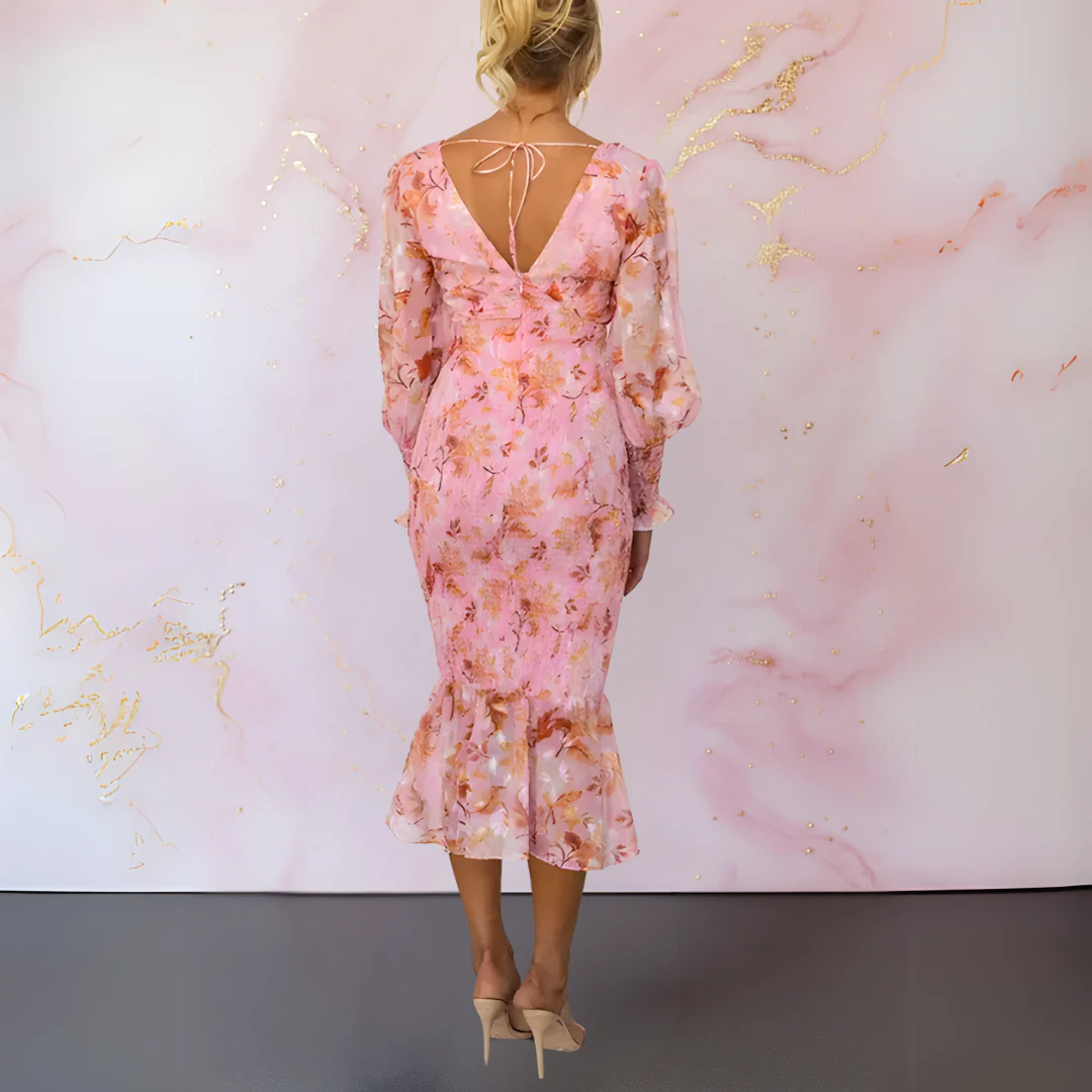 Ella's Elegant Floral Dress