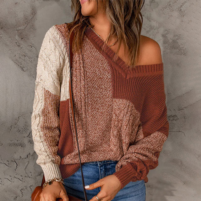 WW | Patchwork Strickpullover mit Trendigem Muster