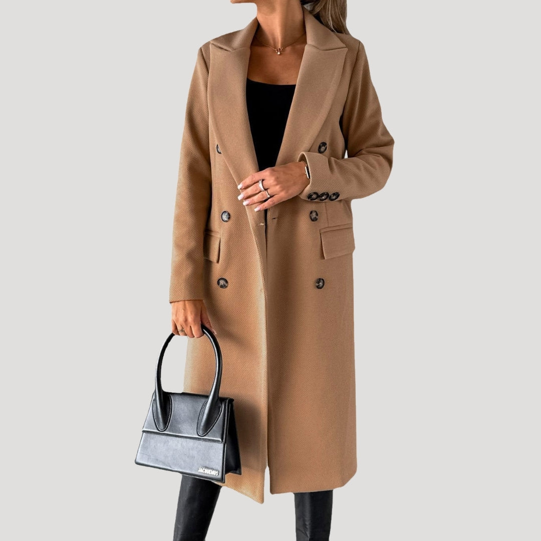 WW | Damen Lange Wintermantel Doppelreihiger Stil