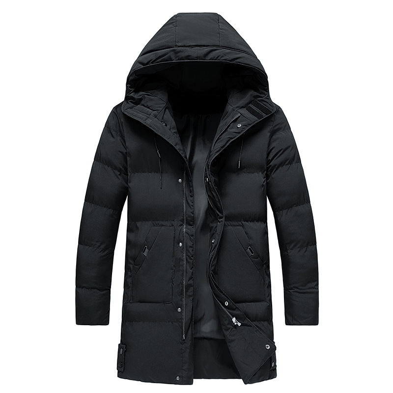 WW | Men's Long Winter Coat With Adjustable Hood And Zipper Design