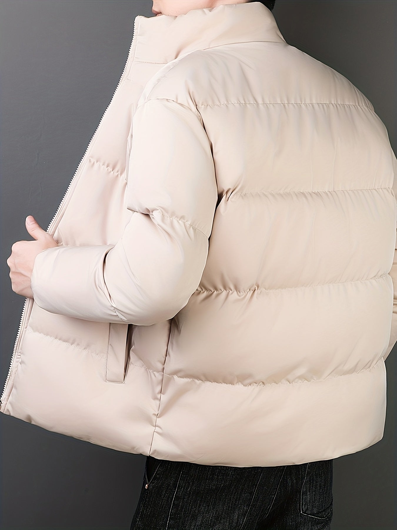 WW | Winter Quilted Jacket with Zipper - Lined Windproof Puffer Jacket for Cold Days