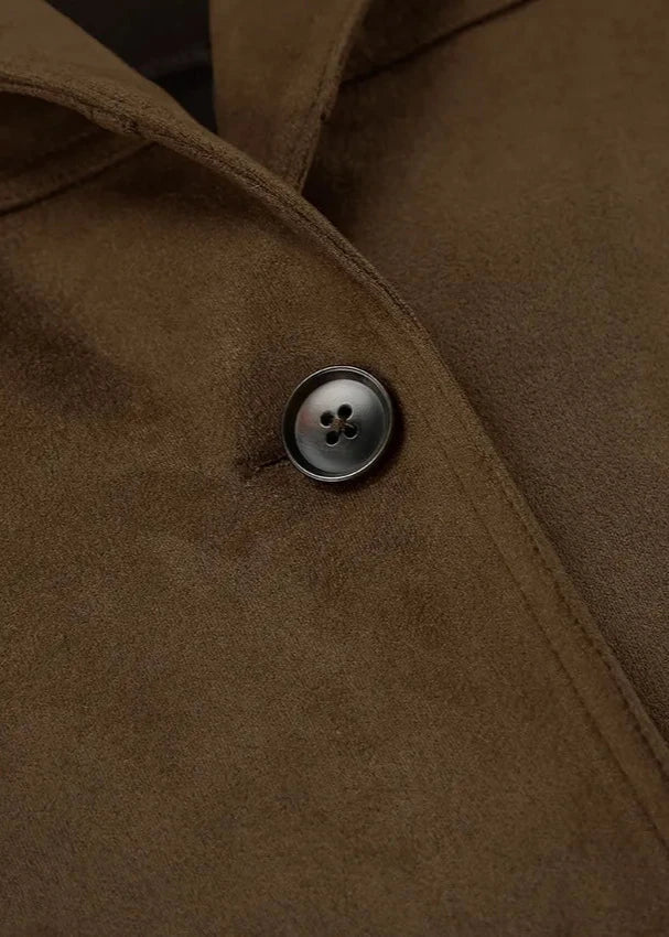 WW | Samt Wildlederjacke mit Retro-Revers
