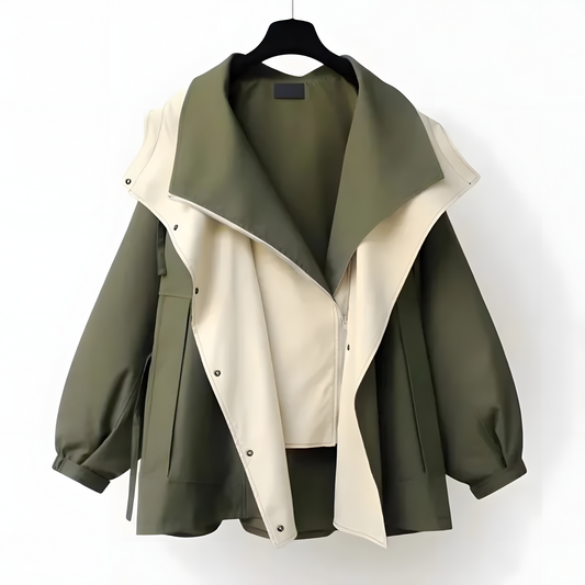 Aleera Elegante Windjacke mit Wetterschutz - Grün