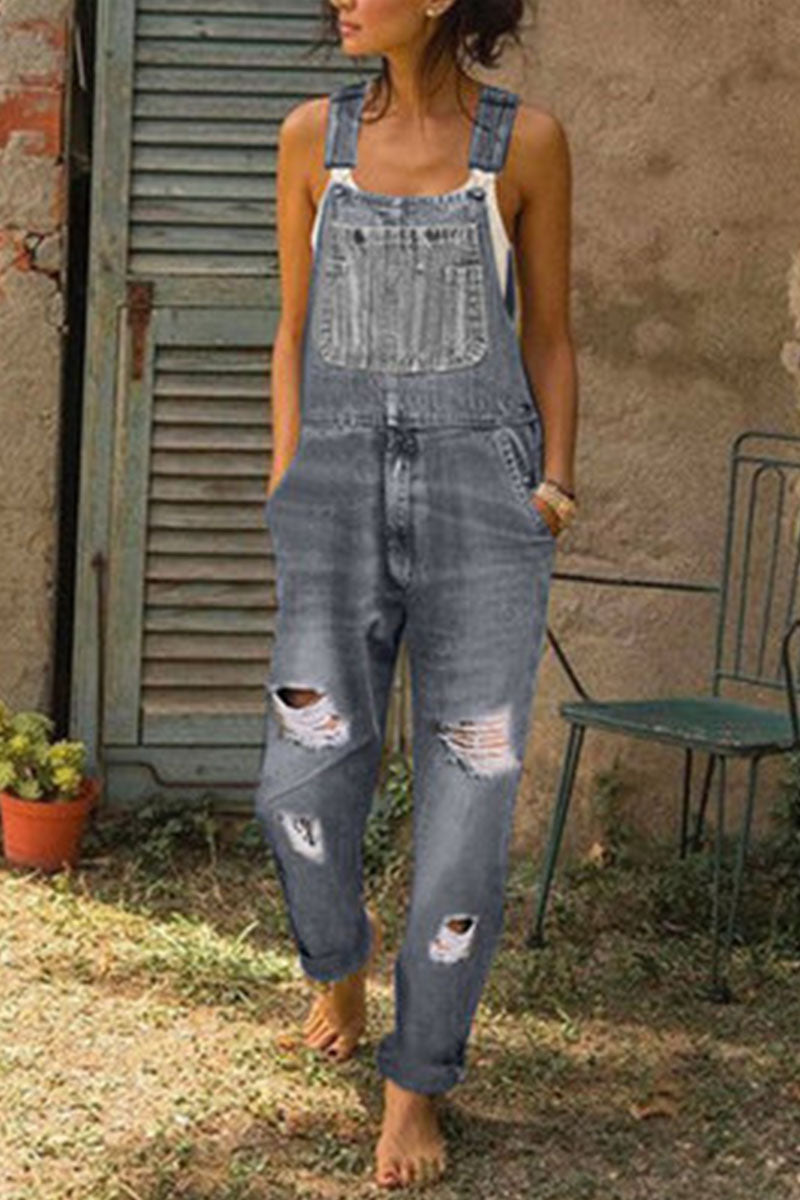 WW | Mode Lässig Solide Gerafft Lose Denim