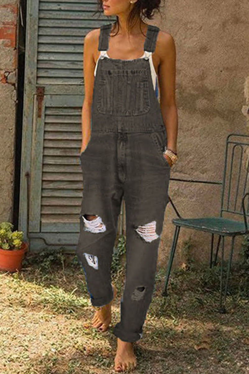 WW | Mode Lässig Solide Gerafft Lose Denim