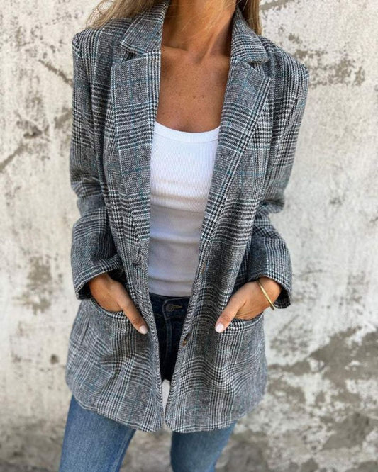 WW | Klassische Karo Blaue Jacke