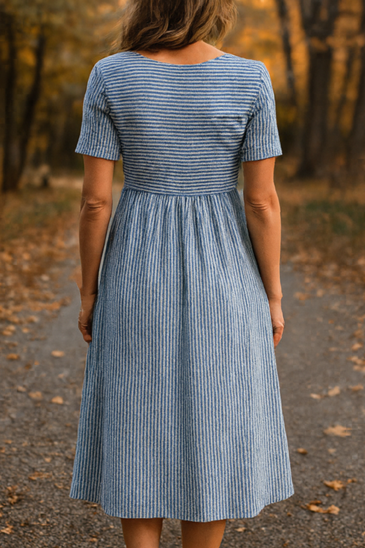Roslyn Striped Cotton Midi Dress