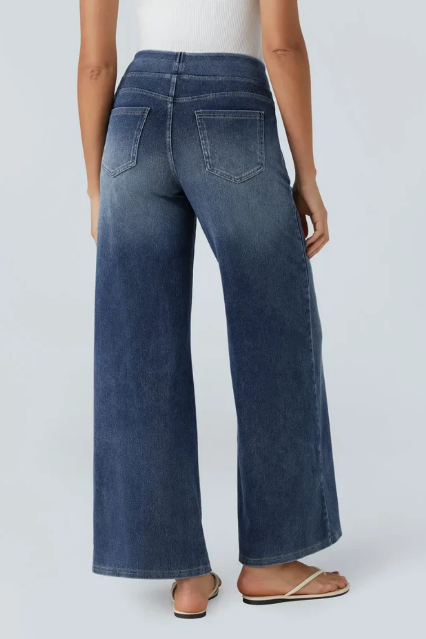Evanna High-Waisted Trousers - Dark Blue