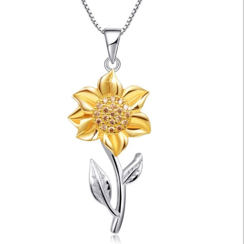 WW | Gold Plated Sterling Silver Sunflower Necklace