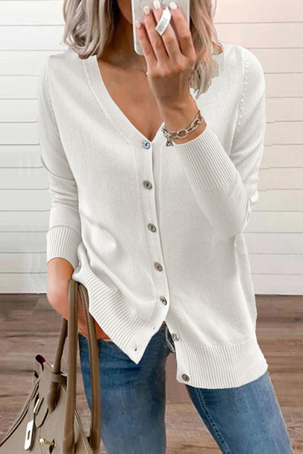 WW | Casual V-neck sweater with buckle