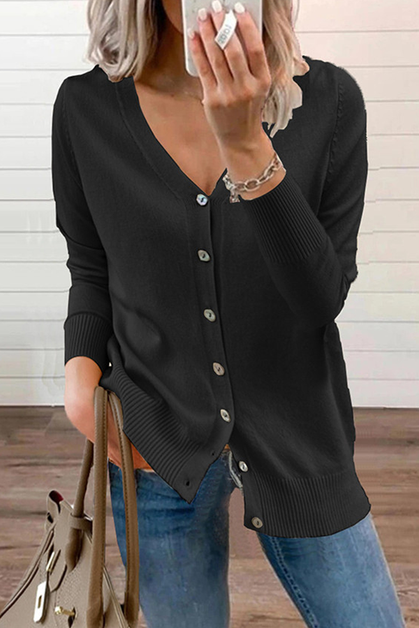 WW | Casual V-neck sweater with buckle