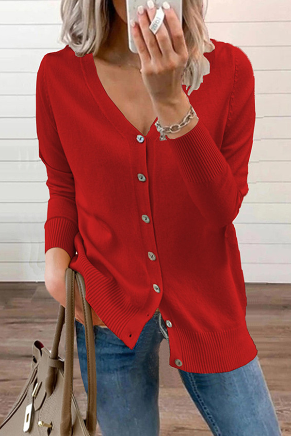 WW | Casual V-neck sweater with buckle