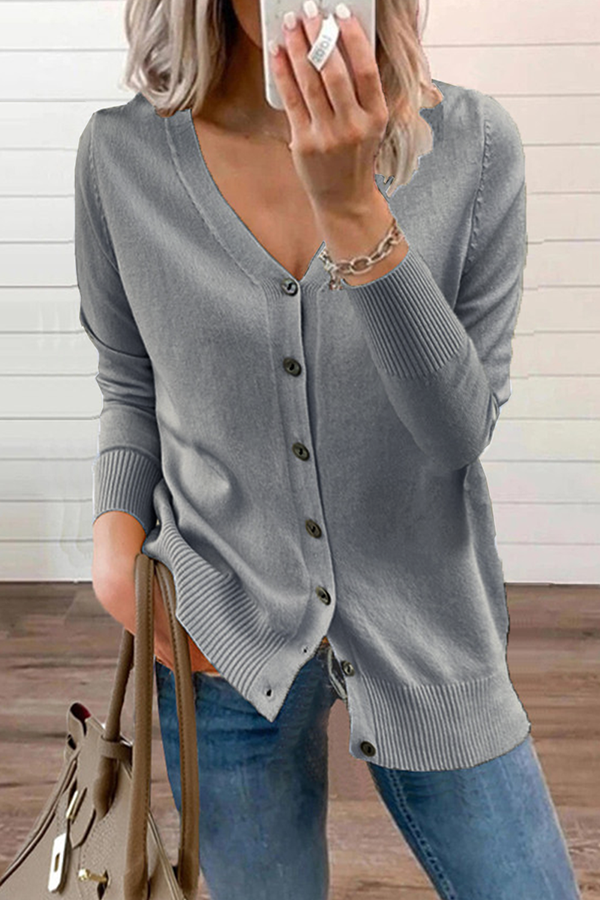 WW | Casual V-neck sweater with buckle