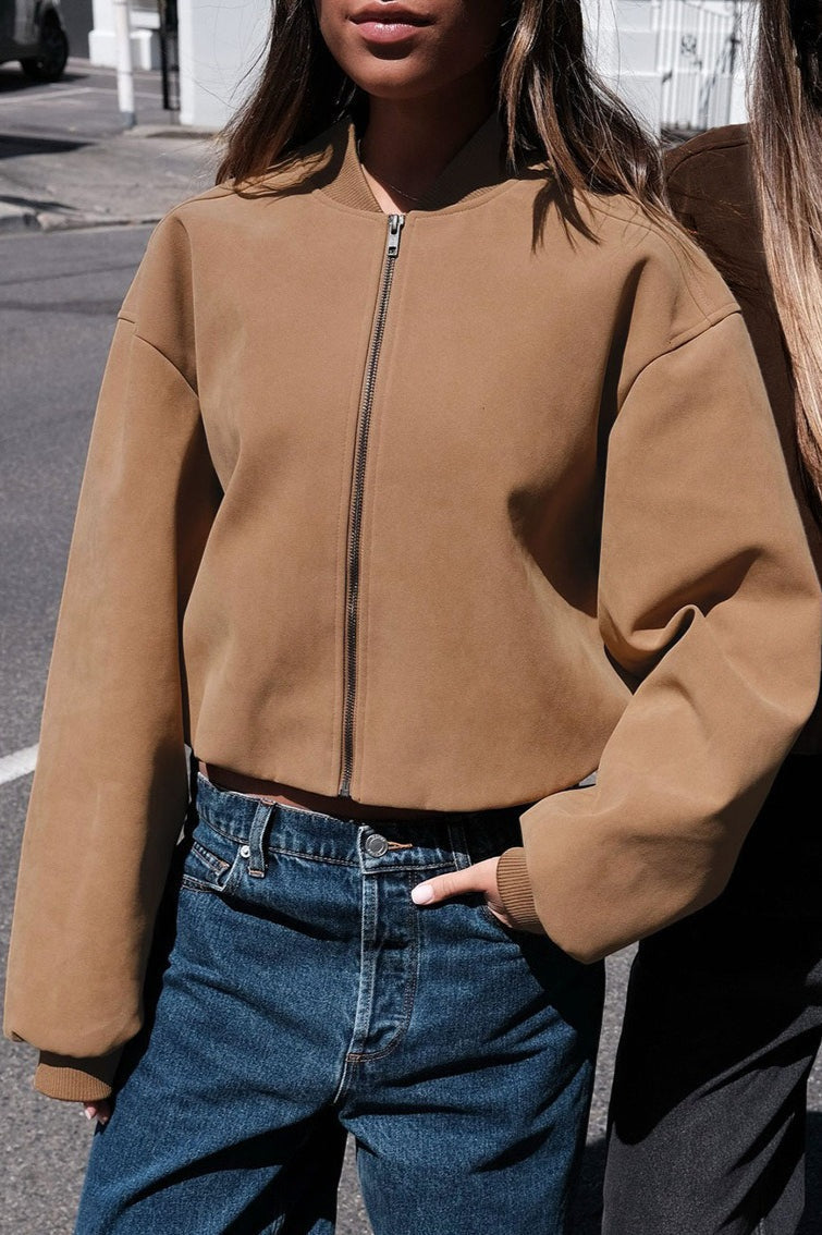 WW | Faux Suede Bomber Jacket