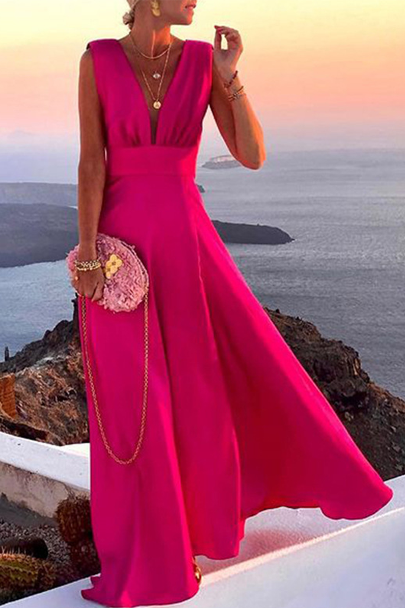WW | Einfarbiges Kleid mit Schlitz und Kuchenrock Form