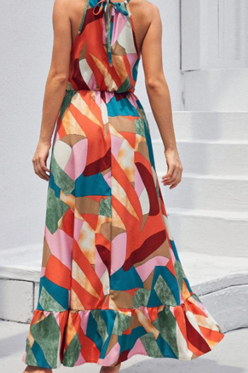 WW | Mode Print Split Joint Halter Kuchen Röcke Kleider