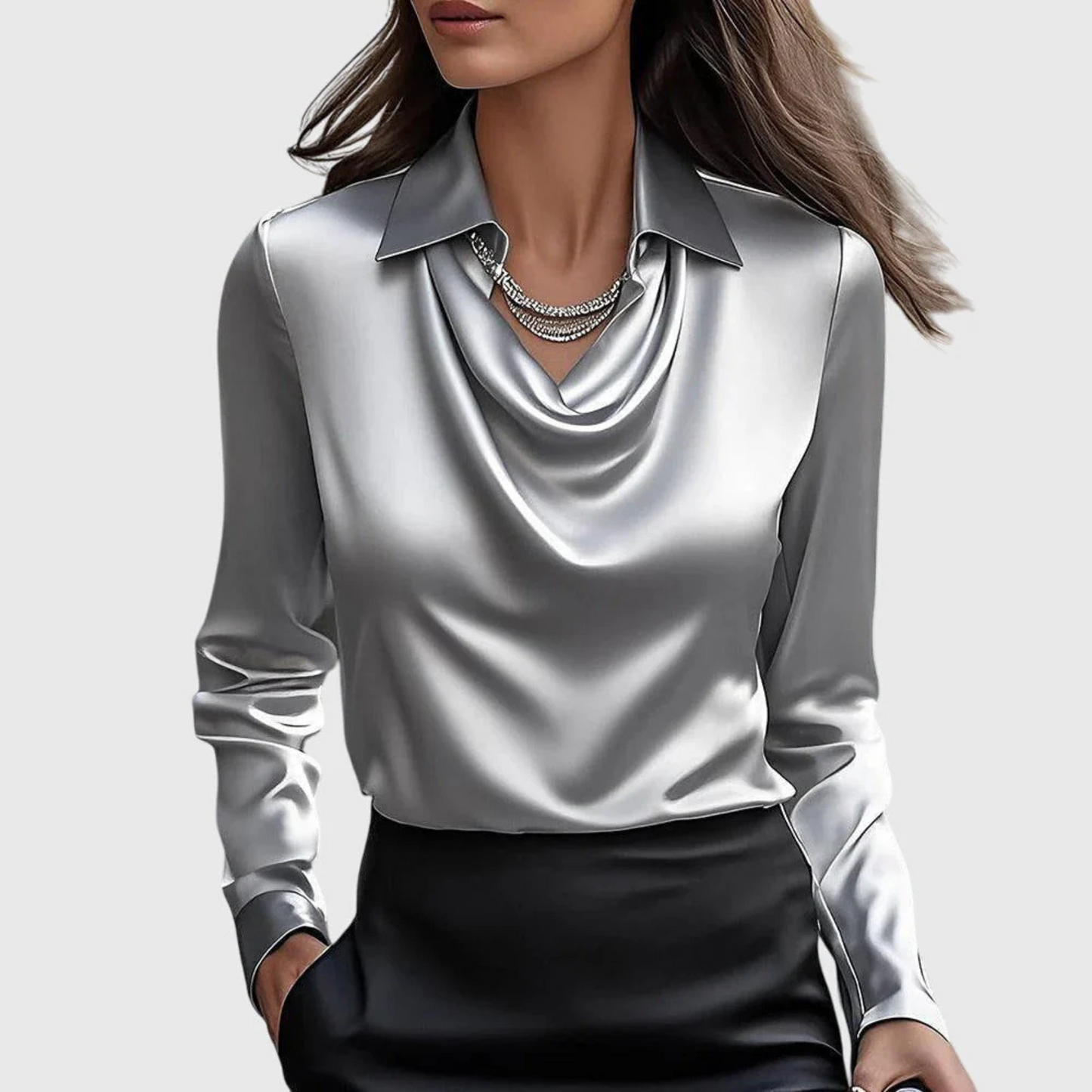 Lynn Elegant Blouse - Silver