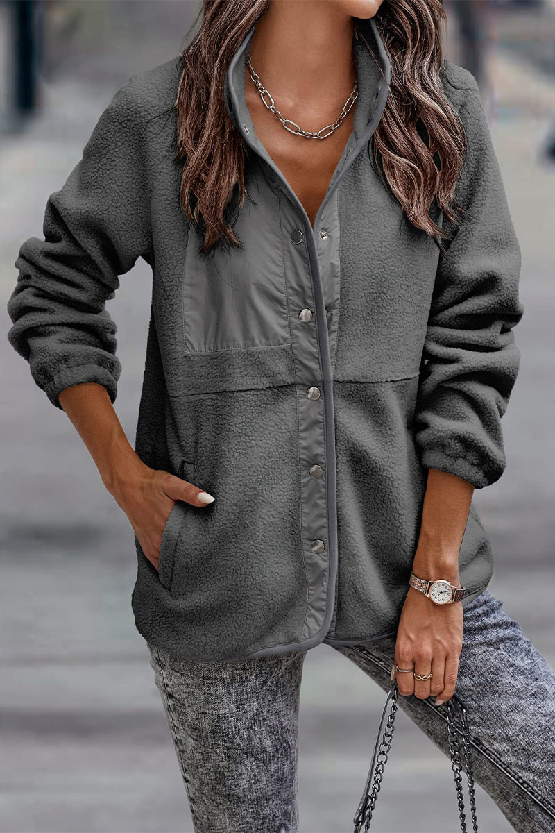 WW | Solid Patchwork Pocket Half-Zip Stand-Up Collar Jacket (7 Colors)