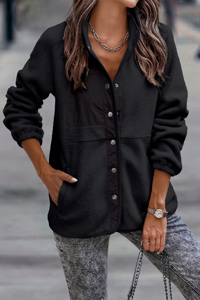 WW | Solid Patchwork Pocket Half-Zip Stand-Up Collar Jacket (7 Colors)