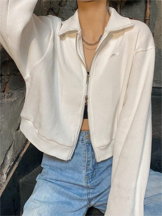 WW | Up Crop Jacke in Weiß und Grau