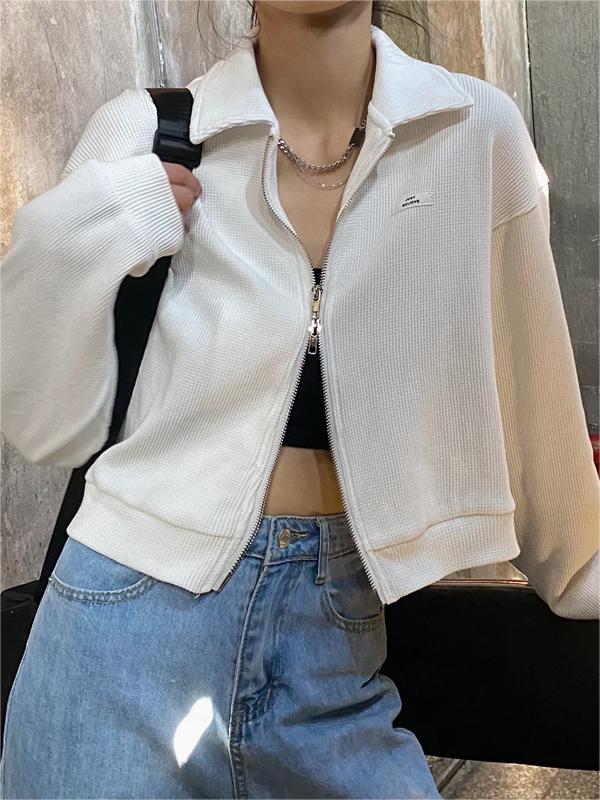 WW | Up Crop Jacket in White and Grey