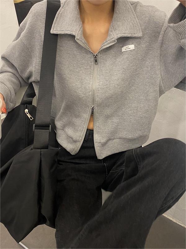 WW | Up Crop Jacket in White and Grey