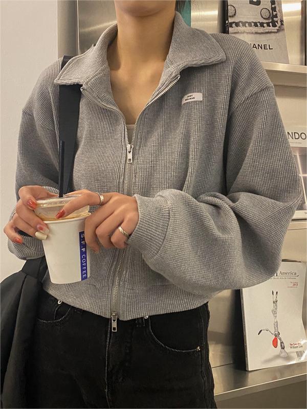 WW | Up Crop Jacket in White and Grey