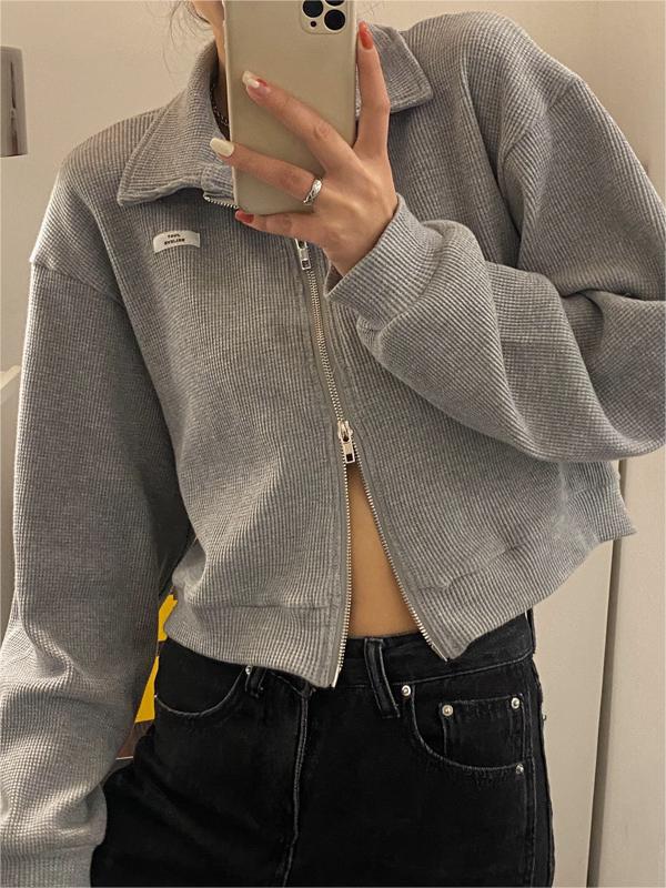 WW | Up Crop Jacket in White and Grey