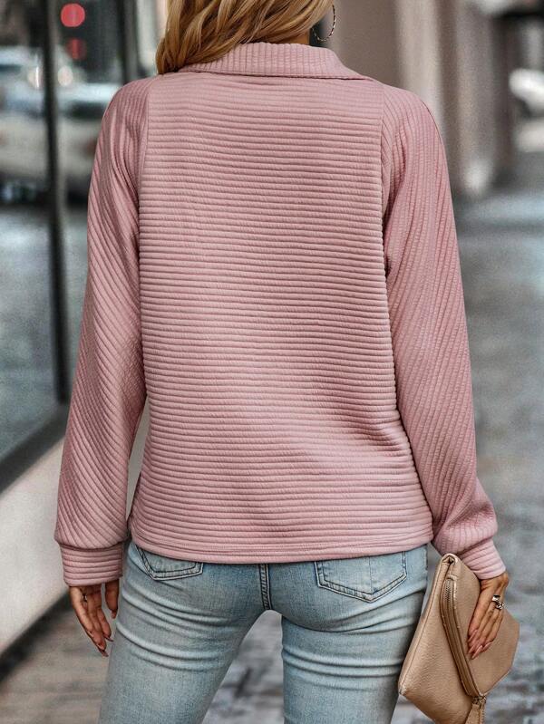 WW | Elegant Pullover with Zipper and V-Neck