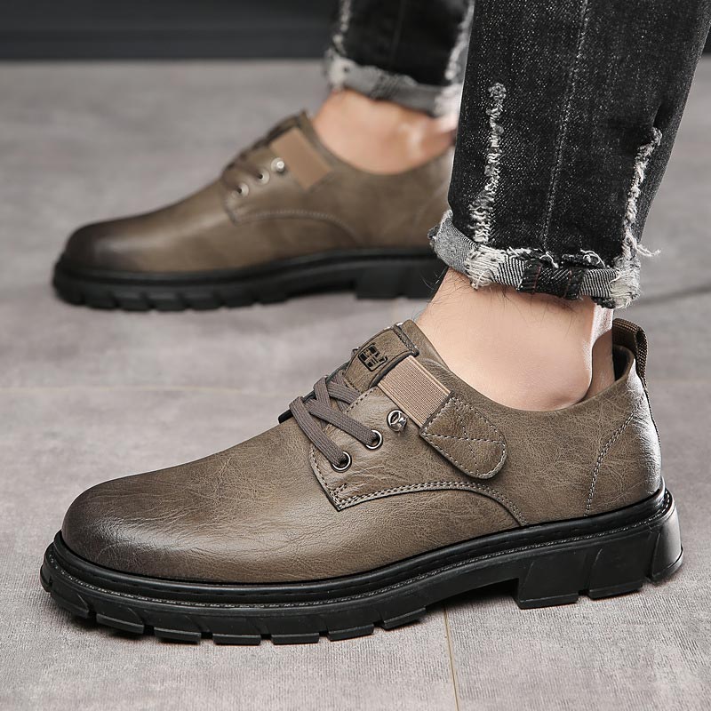 WW | Shoes Leather Comfortable Sole Lacing With Metal Eyelets Round Toe