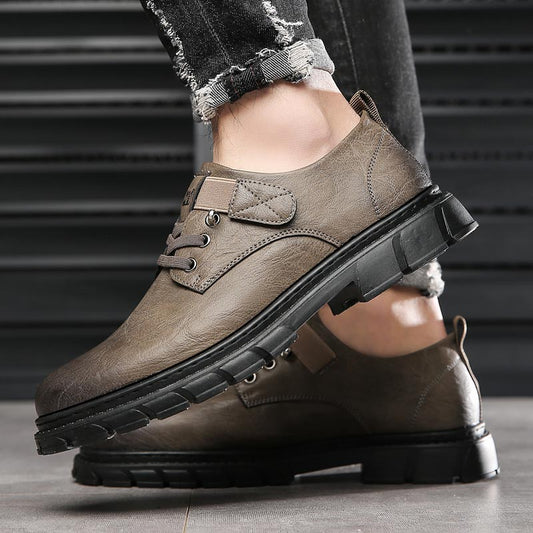 WW | Schuhe Leder Bequeme Sohle Schnürung Mit Metallösen Runde Zehe