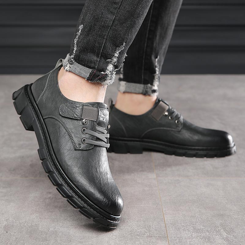 WW | Shoes Leather Comfortable Sole Lacing With Metal Eyelets Round Toe