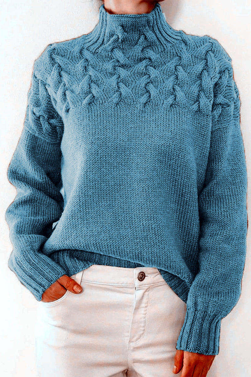 WW | Casual Plain Knitted Turtleneck Sweater - 11 Colors