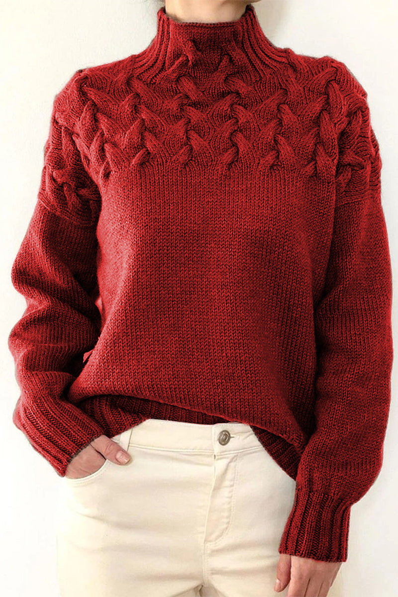 WW | Casual Plain Knitted Turtleneck Sweater - 11 Colors