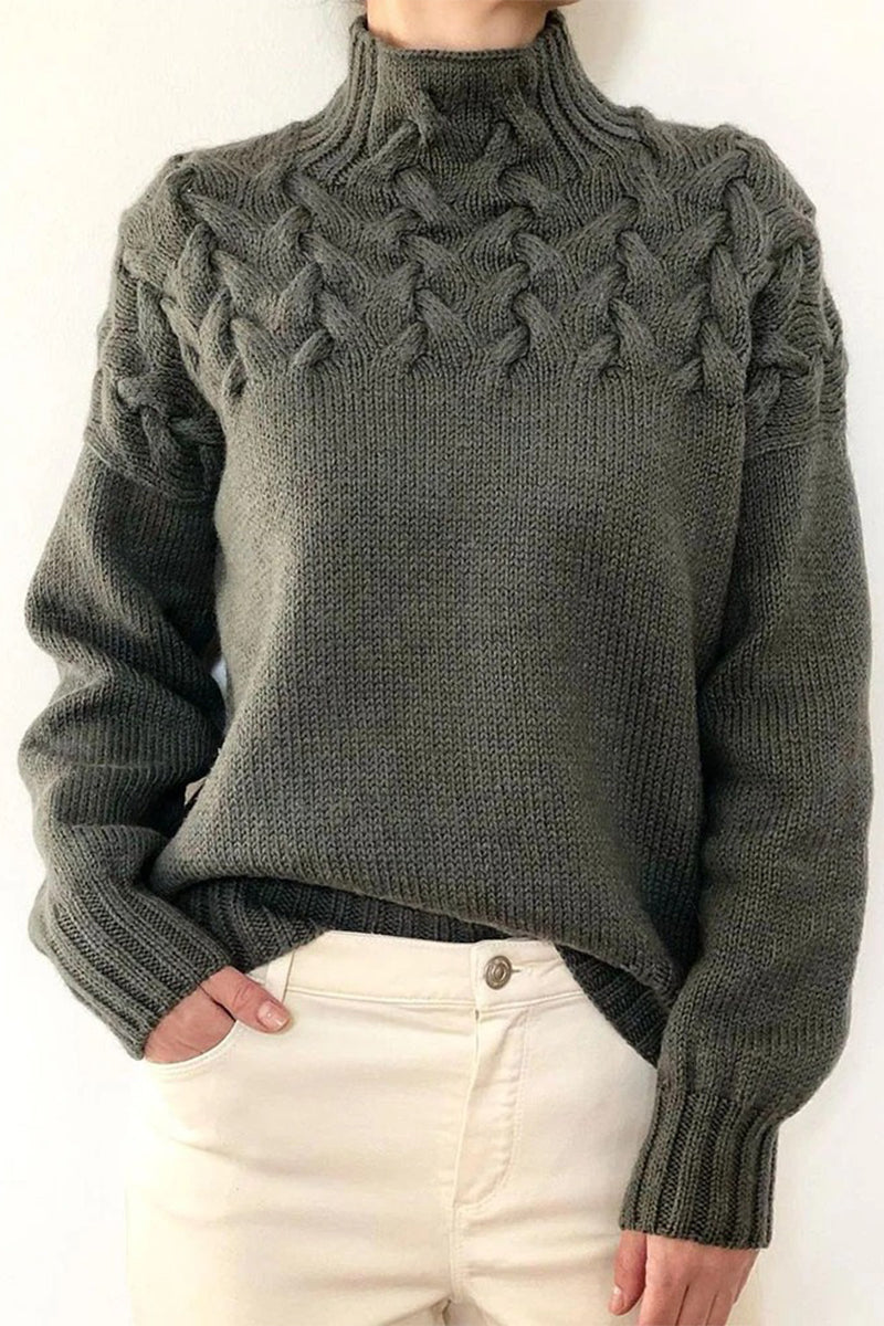 WW | Casual Plain Knitted Turtleneck Sweater - 11 Colors