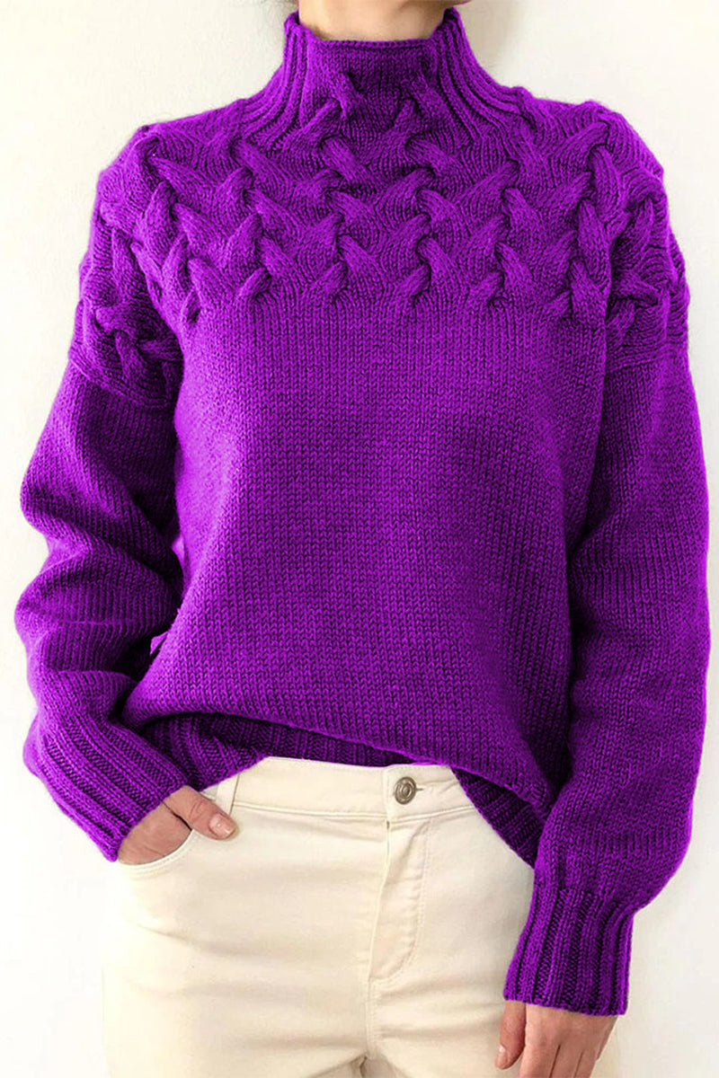 WW | Casual Plain Knitted Turtleneck Sweater - 11 Colors