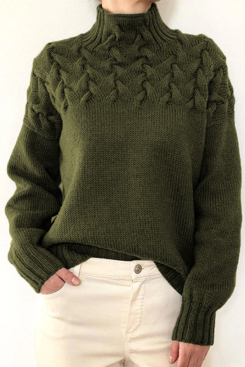 WW | Casual Plain Knitted Turtleneck Sweater - 11 Colors